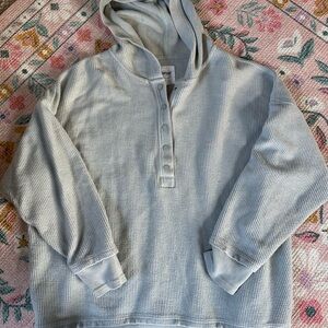 Aerie Light Gray Hooded Sweater